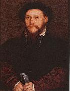 Hans holbein the younger Portrait of an Unknown Man Holding Gloves Germany oil painting artist